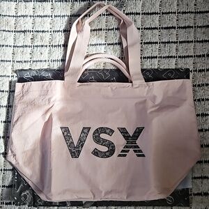 VSX By Victoria's Secret Pink Ripstop Sport Zip Tote NEW Floral Logo